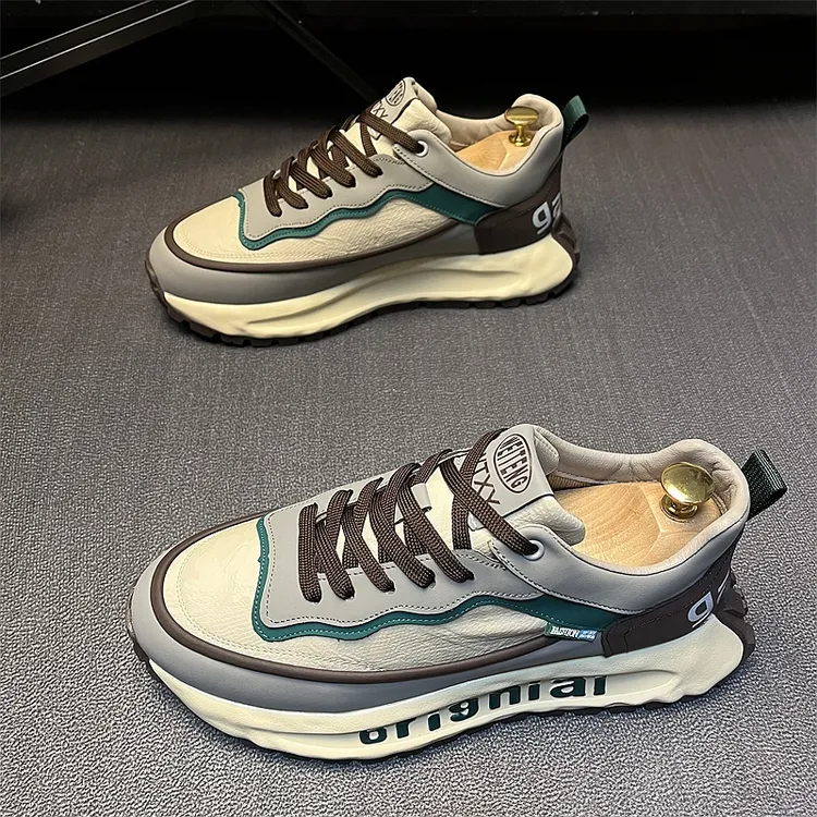 男士加绒厚底老爹鞋秋冬款轻便保暖休闲运动鞋网红时尚休闲老爹鞋