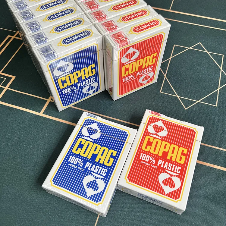 WPT德州扑克塑料扑克牌COPAG比利时宽面大字桥牌磨砂防水棋牌室