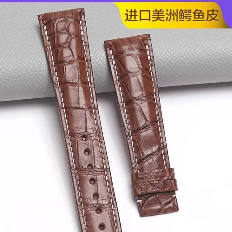 适配IWC万国柏涛菲诺表带美洲鳄鱼皮原装手表带真皮表带男女配件