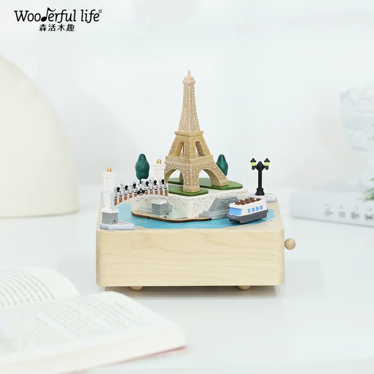 wooderful life森活木趣木制伦敦桥音乐盒送朋友纪念礼物八音盒