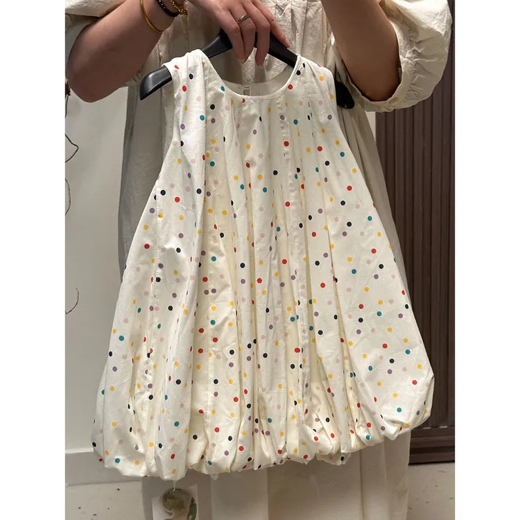 2025女童夏装连衣裙韩版甜美可爱小女孩波点花苞裙时尚潮款童装
