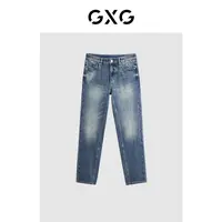 GXG男装 冬季柔软舒适保暖经典直筒牛仔裤男长裤#GED10538294