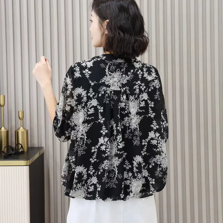 上衣衬衣时尚夏季气质薄款韩版设计感休闲大码百搭碎花