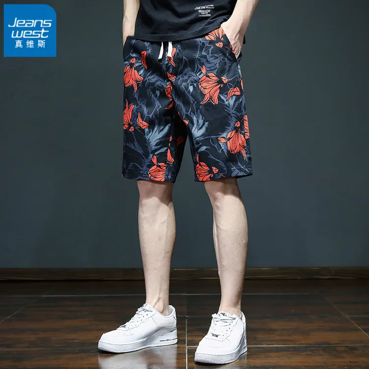 Jeanswest/真维斯男士美式轻磅凉感百搭纯棉休闲短裤夏季薄款潮牌