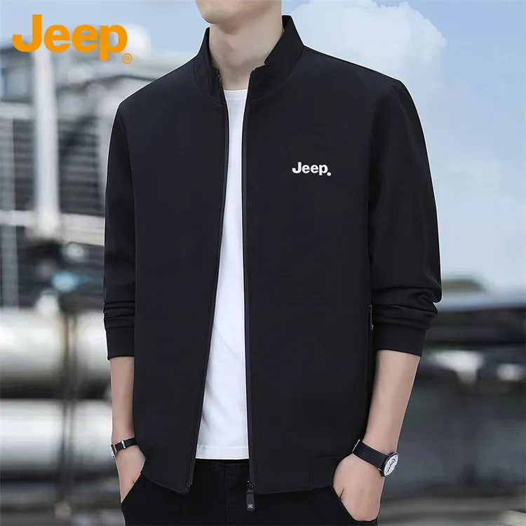 Jeep吉普男士夹克春秋季新款外套立领宽松百搭青年运动休闲简约