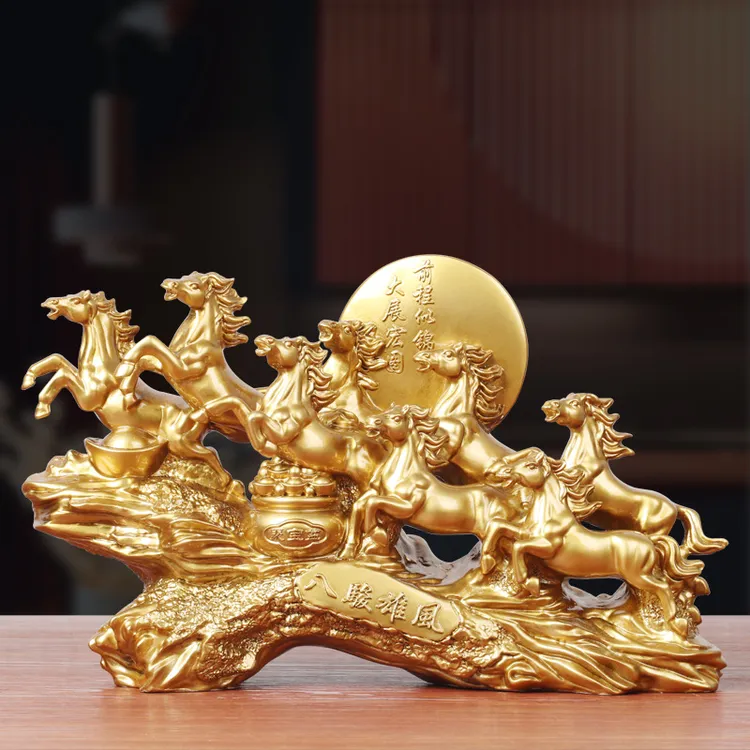 八骏雄风马摆件新中式客厅办公室酒柜装饰品公司乔迁开业礼品高档