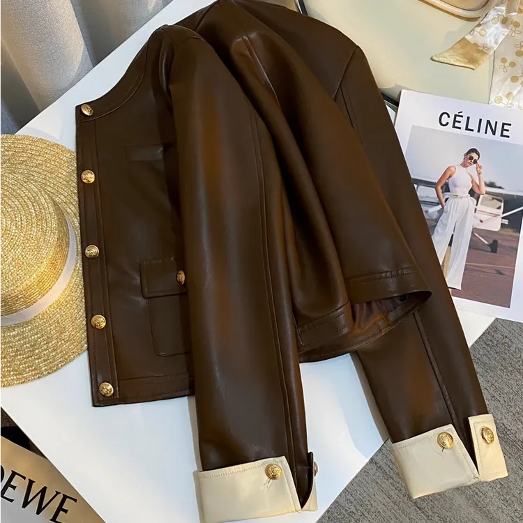 早秋新款时尚高级感小众洋气减龄百搭皮衣外套防风炸街气质上衣女