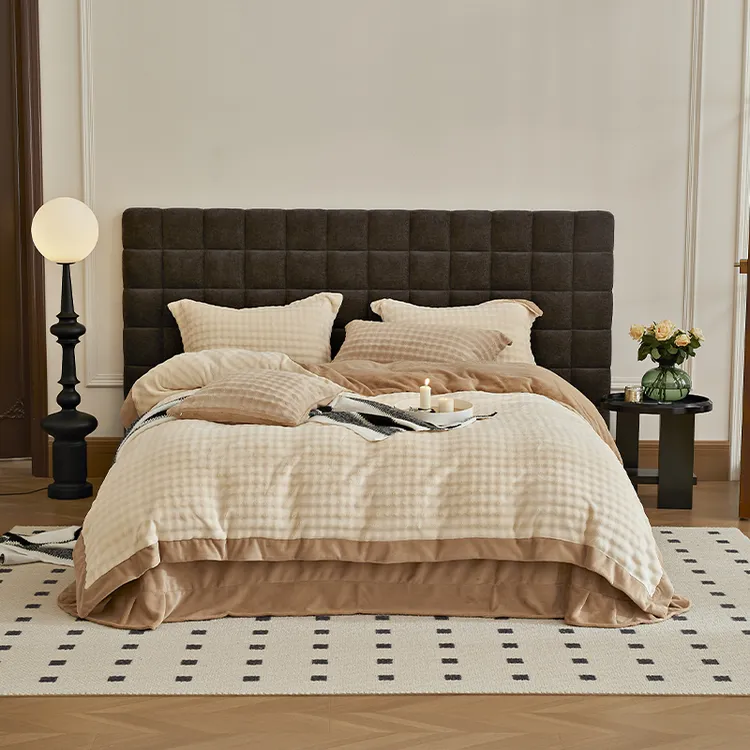 2023秋冬加厚四件套兔毛绒床单被套双人保暖奶绒加绒法莱绒牛奶绒