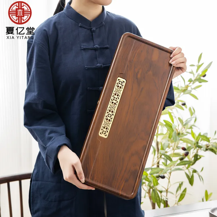 夏亿堂茶盘家用客厅竹长方形茶台功夫茶具沥水台排水式茶海干泡盘