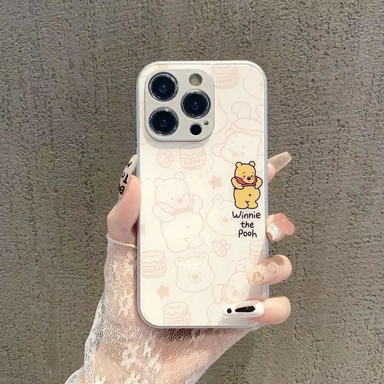 玻璃壳适用苹果/iPhone/华为荣耀/OPPO/VIVO/小米手机壳15/13卡通