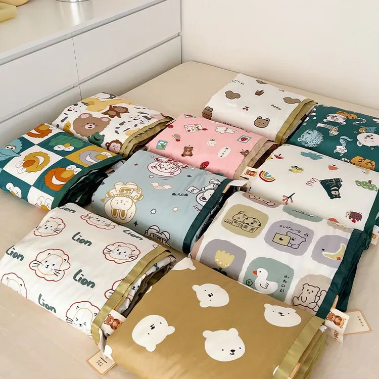 卡通儿童夏被纯棉A类60支长绒棉宝宝空调被幼儿园大豆纤维夏凉被