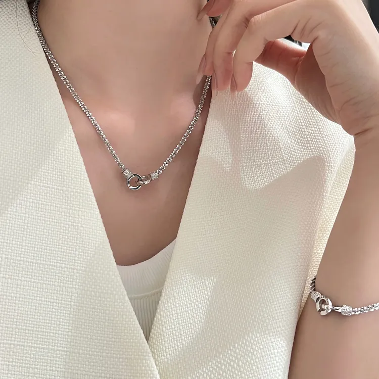 链子925银  《聚焦点》轻奢简约时尚个性星空链环环相扣纯银项链