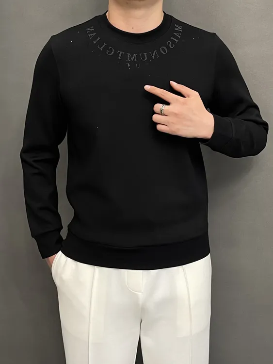 热搜-2024新款欧货高品质秋冬款时尚简约百搭男士羊毛卫衣打底