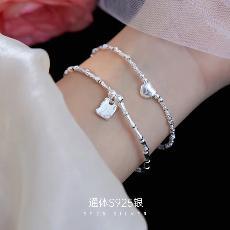 金美澳 925银手链 竹节竹子手链女款爆款2025新款送女生礼物手饰