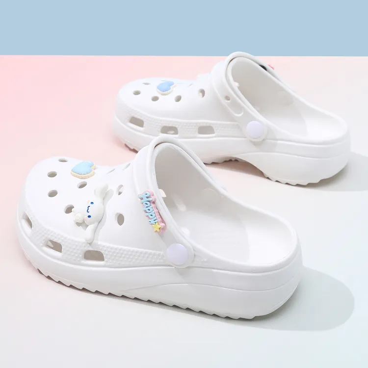 洞洞鞋女厚底外穿夏季新款踩屎感百搭防滑包头半拖鞋护士沙滩凉鞋