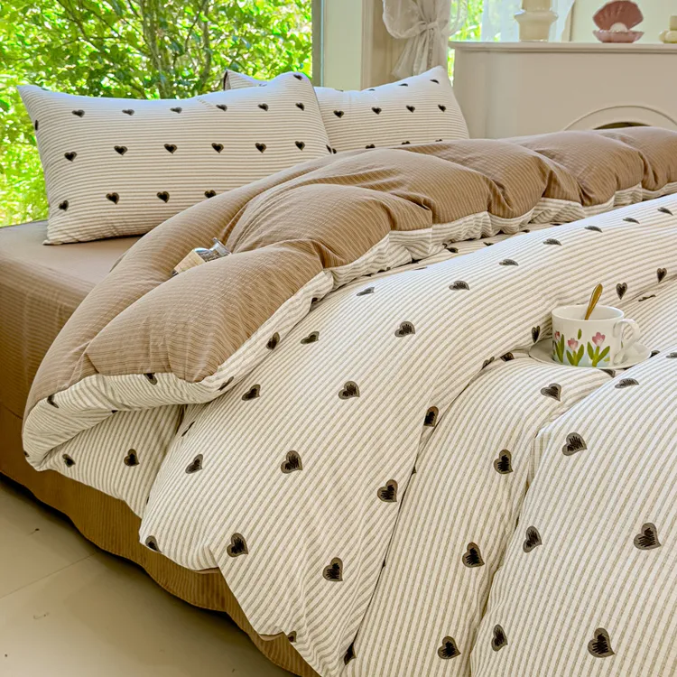 【新店开播 亏米卖】A类棉四件套简约超柔云纱棉网红学生宿舍三件套