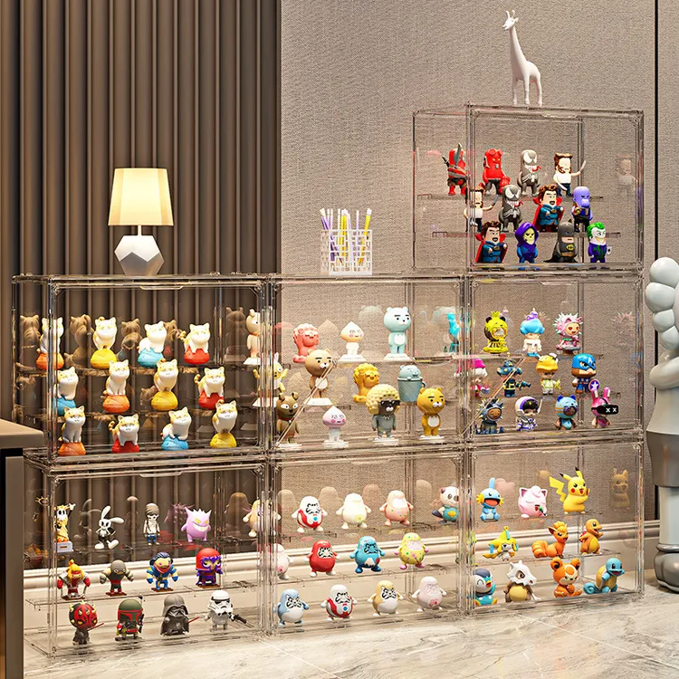 盲盒展示盒多层透明泡泡玛特乐高玩具公仔收纳盒高颜值包包收纳柜