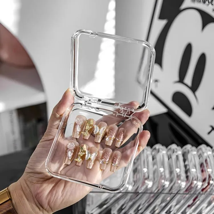 穿戴甲收纳盒美甲桌面防尘透明甲片成品款式作用整理专用展示盒子