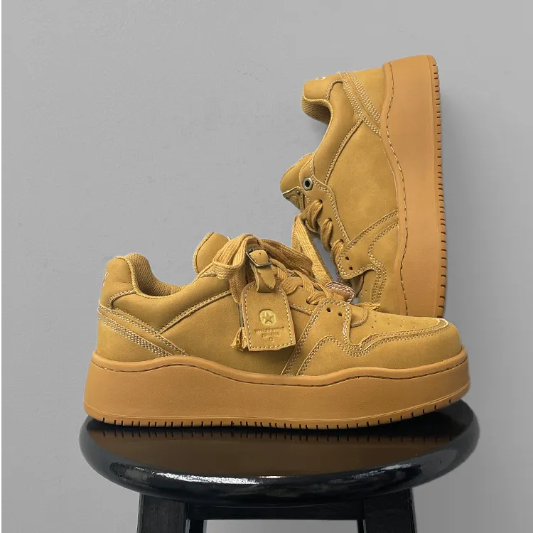 男女款秋冬新款复古美拉德厚底增高休闲板鞋小众休闲面包鞋子潮鞋