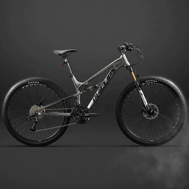 官方菲利普软尾山地车双减震越野变速赛车自行车男女成人学生单车