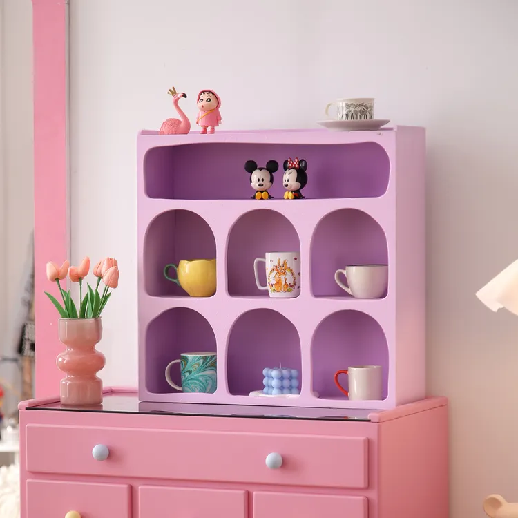 奶油风杯架桌上置物架水杯子收纳架展示架墙上洞穴杯架窗桌整理架