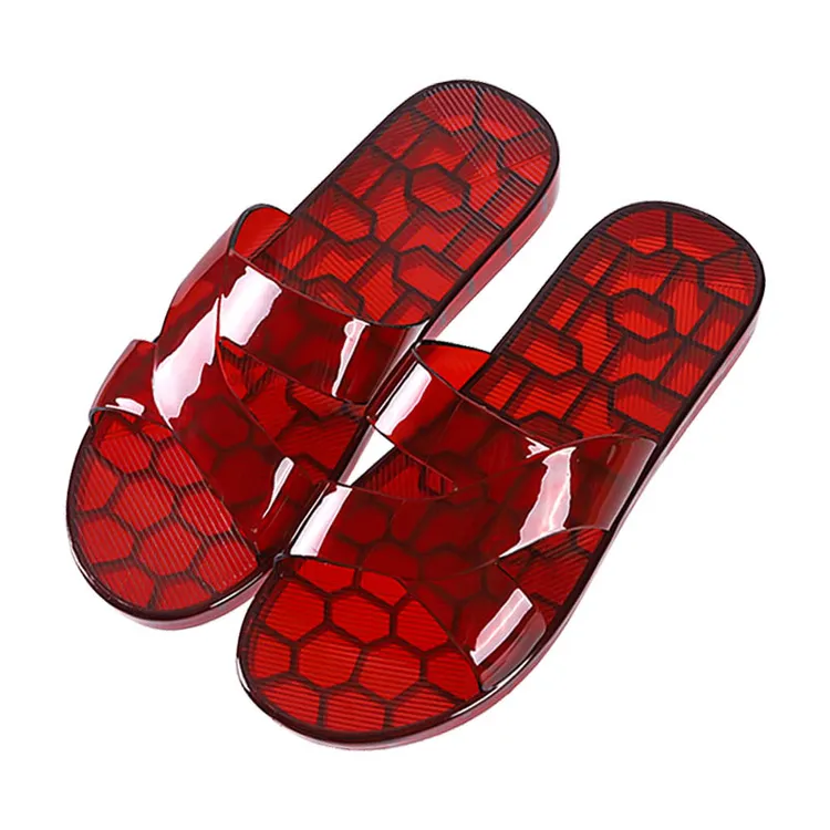 水晶拖鞋女大码透气防滑防臭平底洗澡浴室居家室外耐磨一字拖鞋男