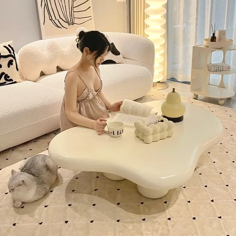 云朵茶几现代简约轻奢家用客厅小茶桌茶台奶油风办公室桌子椅阳台