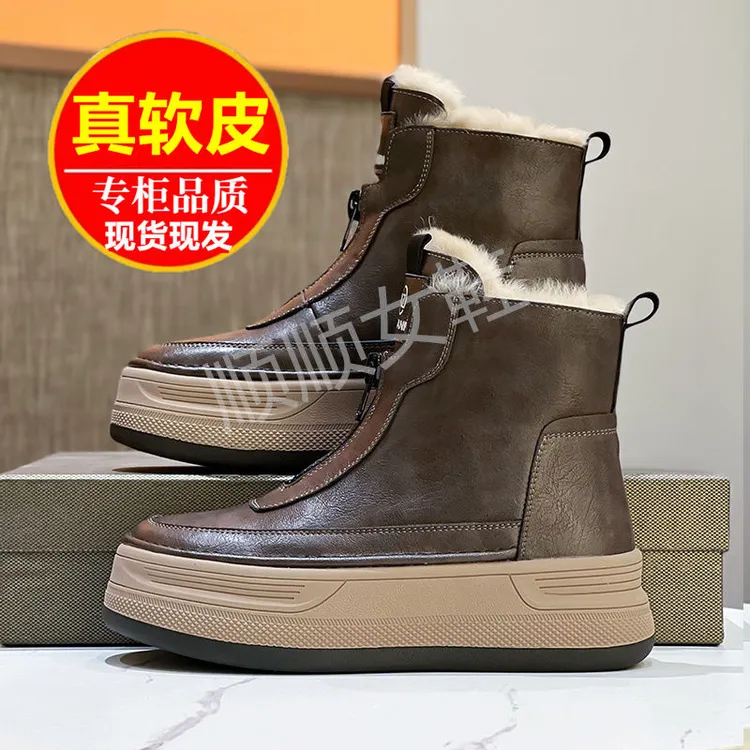东北雪地靴女防水防滑2024冬新款防寒加绒加厚棉靴厚底内增高女靴