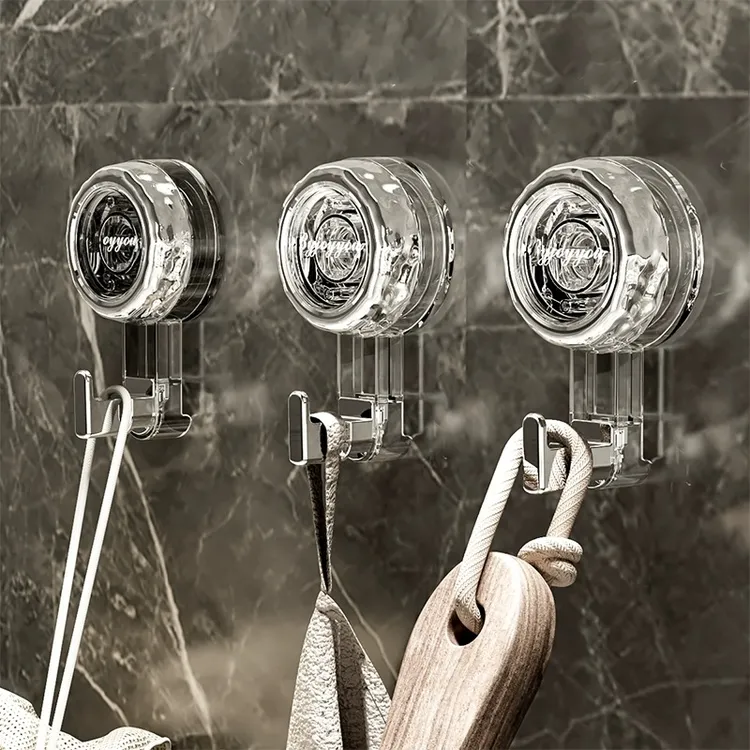 真空吸盘挂钩免打孔浴室无痕强力粘胶厨房承重卫生间毛巾粘钩免钉