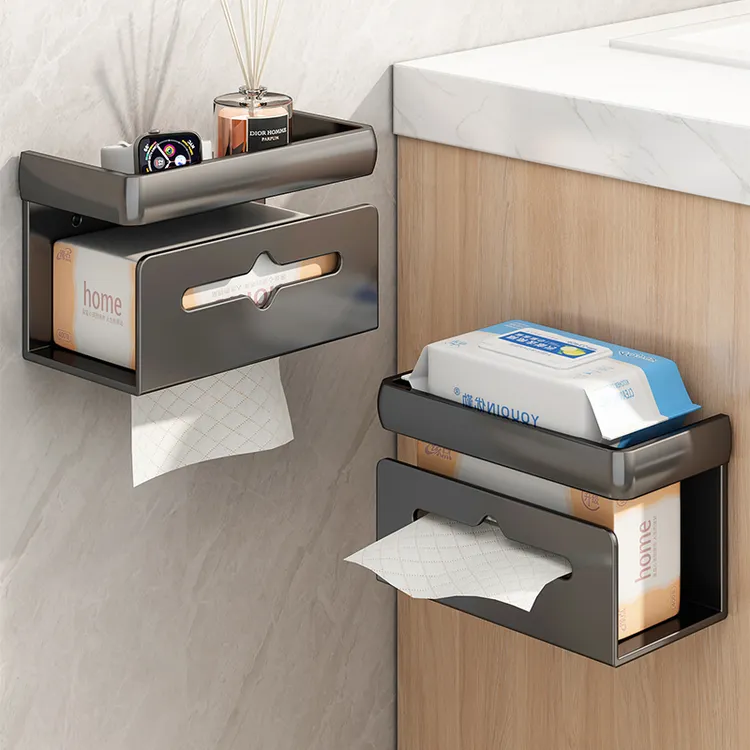 免打孔高档卫生纸置物架厕所纸巾盒厕纸抽纸盒卫生间洗手间壁挂式