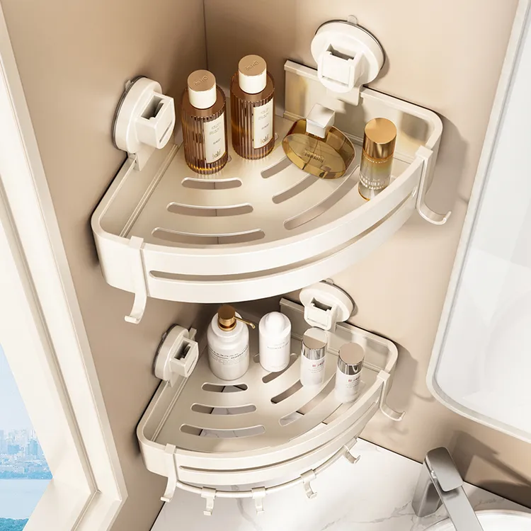 吸盘卫生间三角置物架壁挂式挂墙架洗漱洗护用品浴室架浴室收纳架