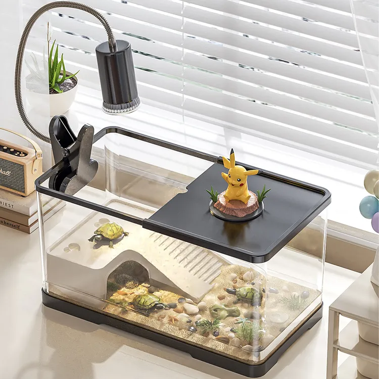 乌龟专用缸晒台小型乌龟家用爬台造景生态缸养龟缸桌面乌龟箱