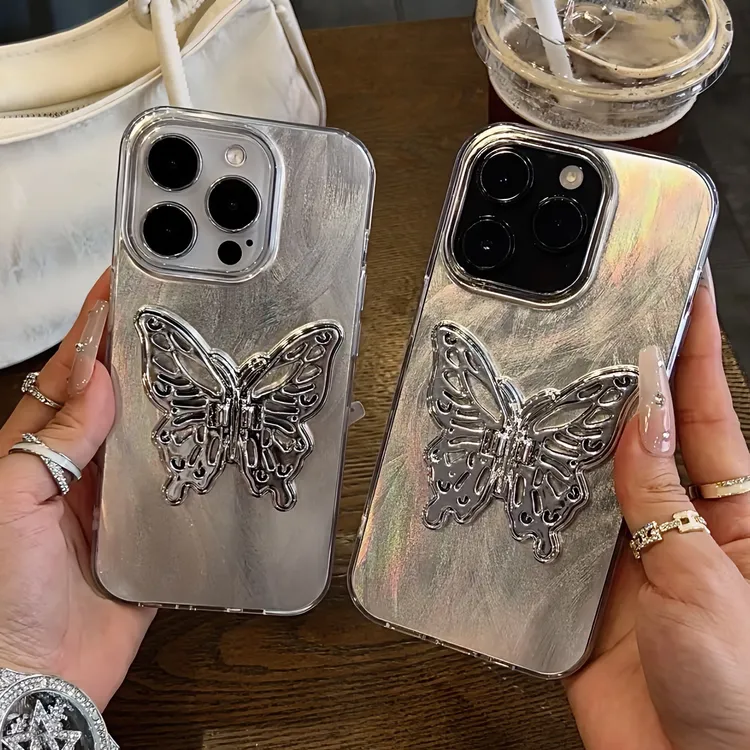 雅天立高级立体蝴蝶适用苹果15手机壳iPhone13/14华为vivo小米ppo