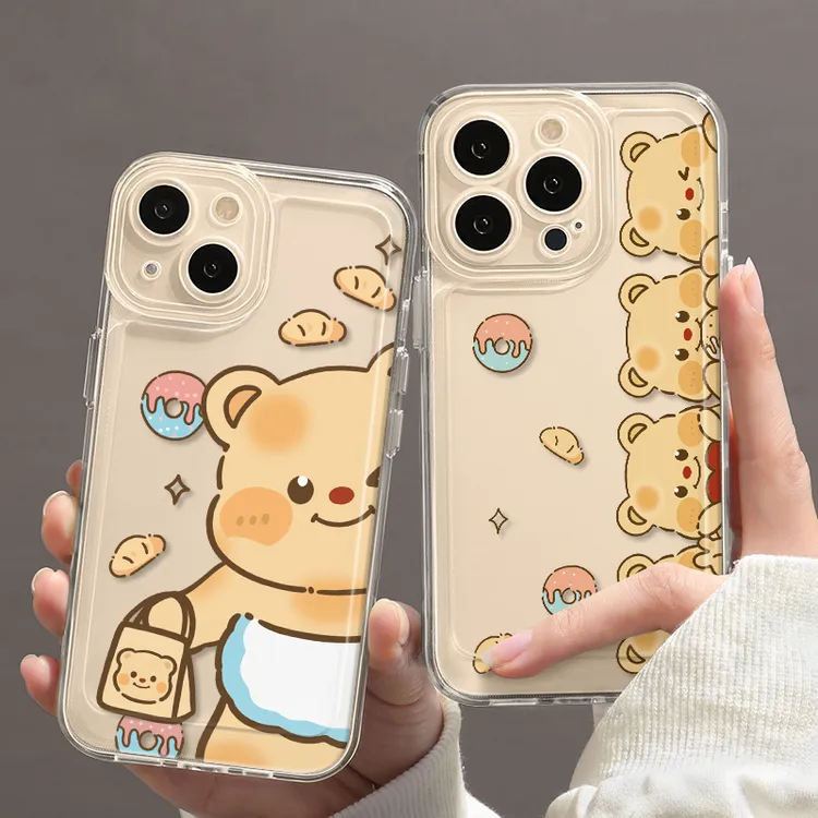 雅天立可爱黄油小熊适用苹果16手机壳iPhone13软华为vivo小米oppo