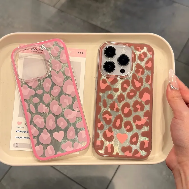 雅天立甜酷辣妹豹纹适用苹果16手机壳iPhone1315华为vivo小米oppo