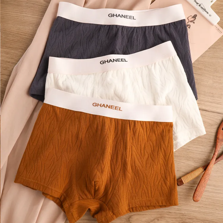 男士内裤男款棉质中腰潮流平角裤秋冬男生大码四角裤头2024新款