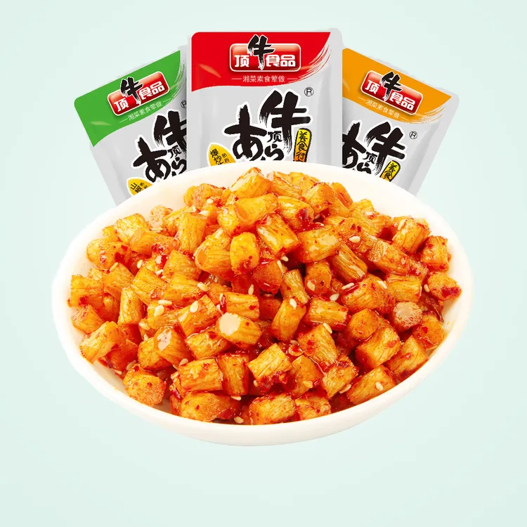 顶牛童年回忆牛筋麻辣小吃网红面筋铝箔包装辣味湖南长沙男士夜班