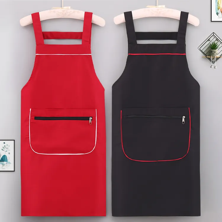 春夏季防污围裙家用上班韩版围腰防油透气耐脏高档家务薄款