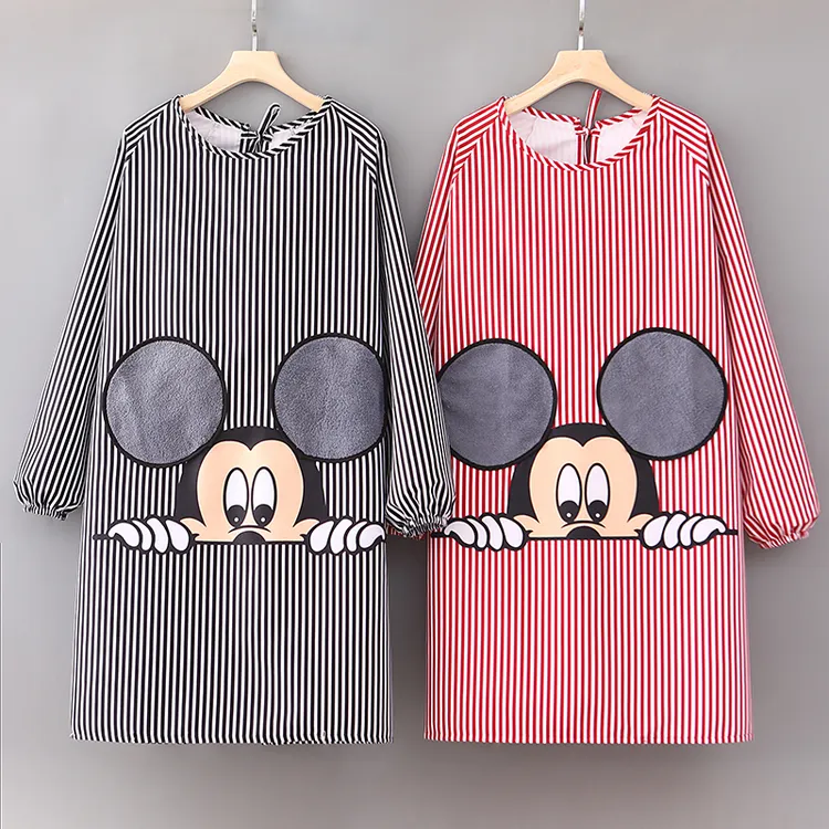 长袖围裙做饭工作服情侣上班厨房网红洋气长袖罩衣擦手松弛感专用