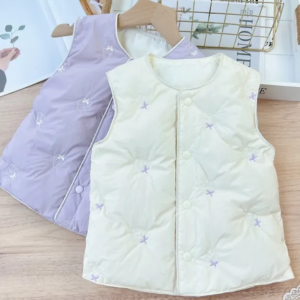 90白鸭绒 男女童羽绒马甲 儿童宝宝多色卡通保暖内胆背心冬新款