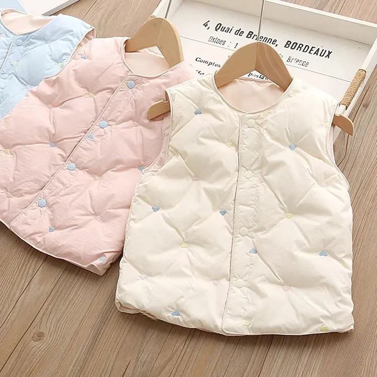 90白鸭绒 女童羽绒马甲 儿童宝宝多色卡通坎肩保暖内胆背心冬新款
