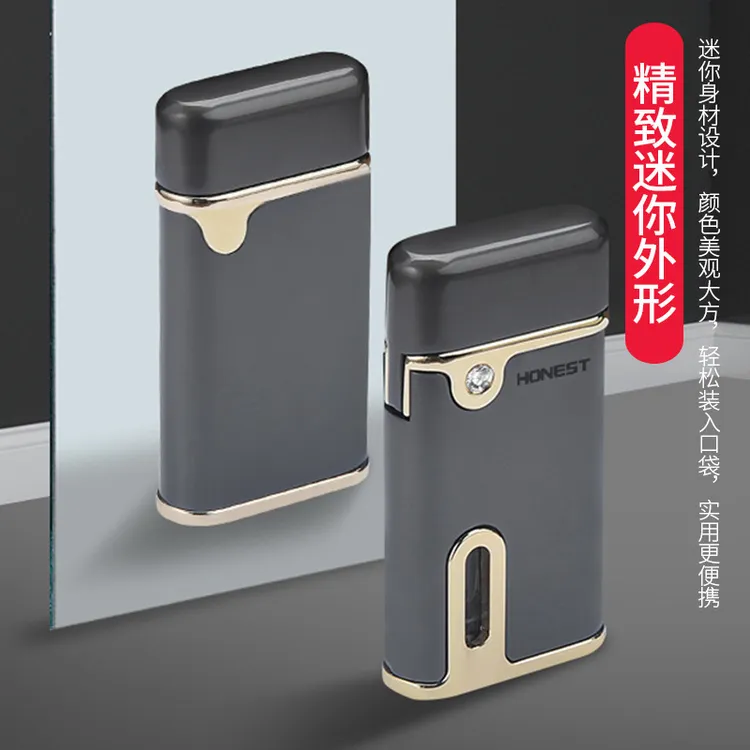 百诚家月防风直冲金属打火机红色火焰带灯送男友打火机礼物