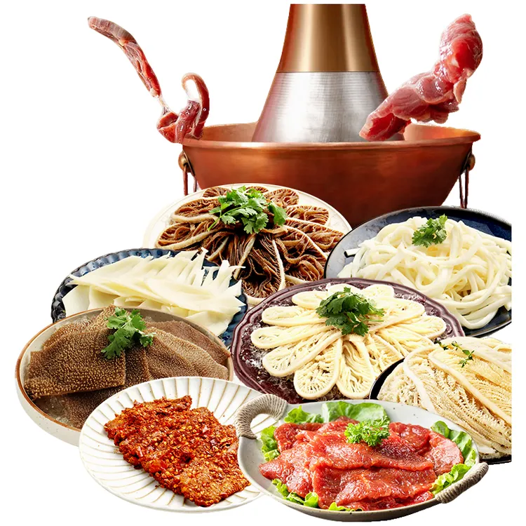 【爆款五件套】精选火锅食材黑千层白千层脆毛肚水晶鸭肠剪花黄喉