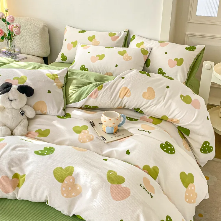 【活动价】床上用品水洗泡泡棉提花四件套被套被罩学生单人