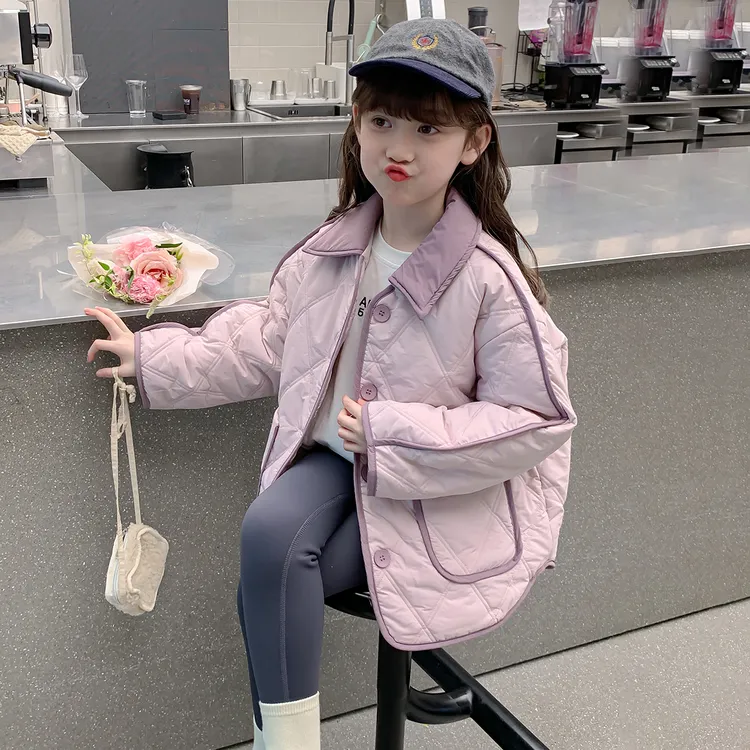 女童加绒加厚棉服2025新款秋冬款外套洋气小女孩夹棉保暖棉袄儿童