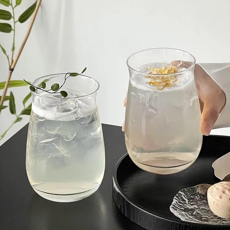 简约郁金香杯玻璃杯家用喝水杯鸡尾酒杯饮品杯冷饮杯咖啡杯茶酒杯