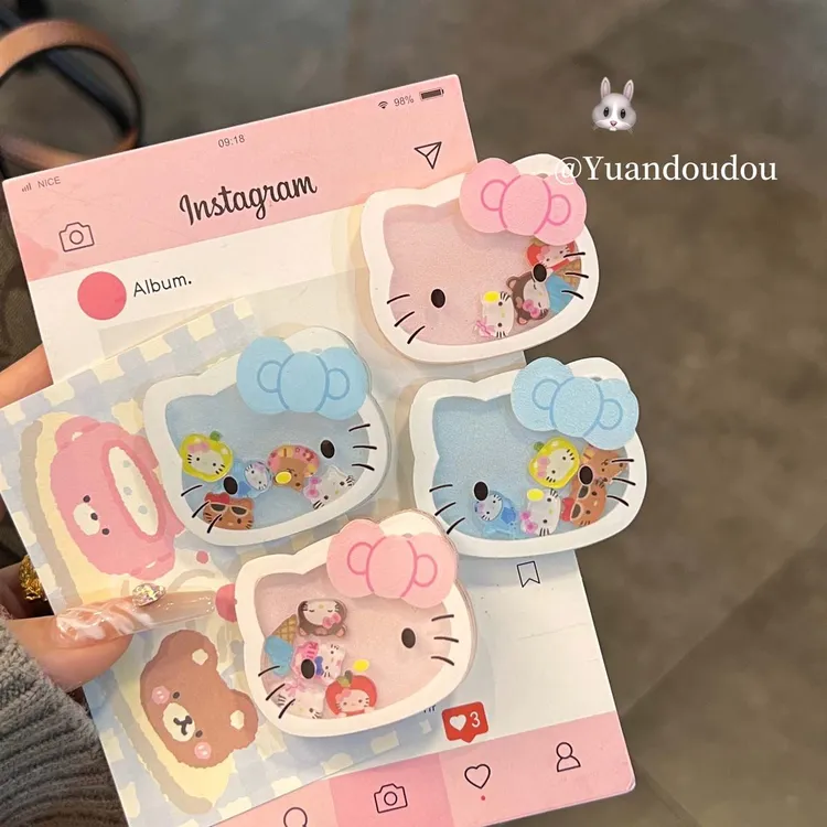 可爱少女卡通摇摇乐猫猫发夹发饰刘海侧边甜美kitty猫发卡女童