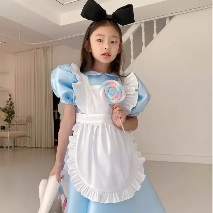 YA原创爱丽丝梦游仙境公主裙女童亲子母女装高端礼服花童连衣裙