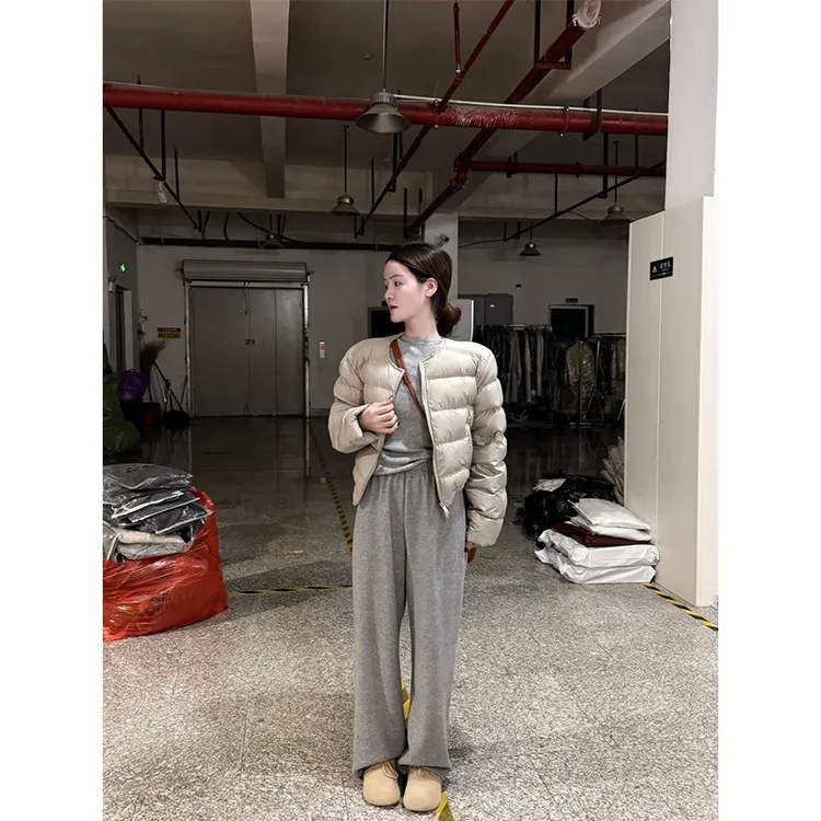 2025冬季新款保暖舒适百塔短外套内搭长袖针织衫高腰垂感休闲长裤