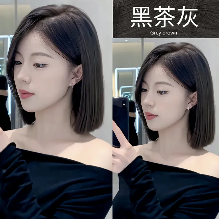 黑茶灰色染发剂纯植物奶茶灰冷棕色染发膏女泡泡膏天然无刺激正品